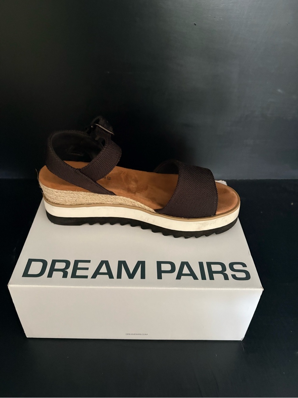 Dream Pairs Brown Platform Espadrille Sandal